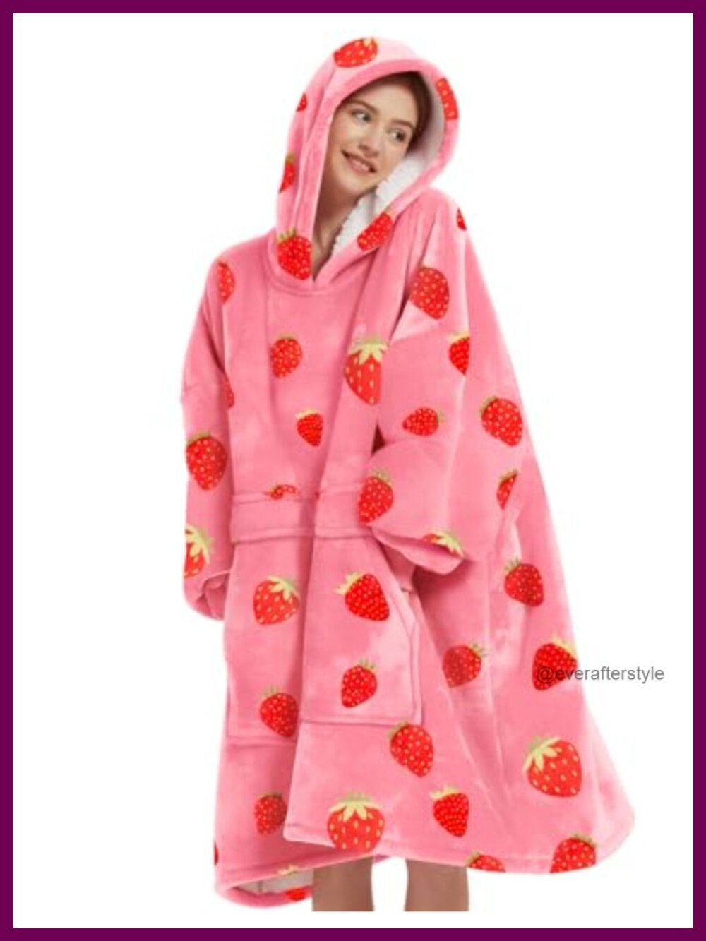 Wearable Blanket Hoodie Oversized Sherpa Fleece Pullover Pocket
